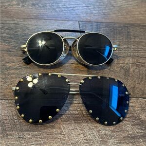 Black and Gold Sunglasses Set